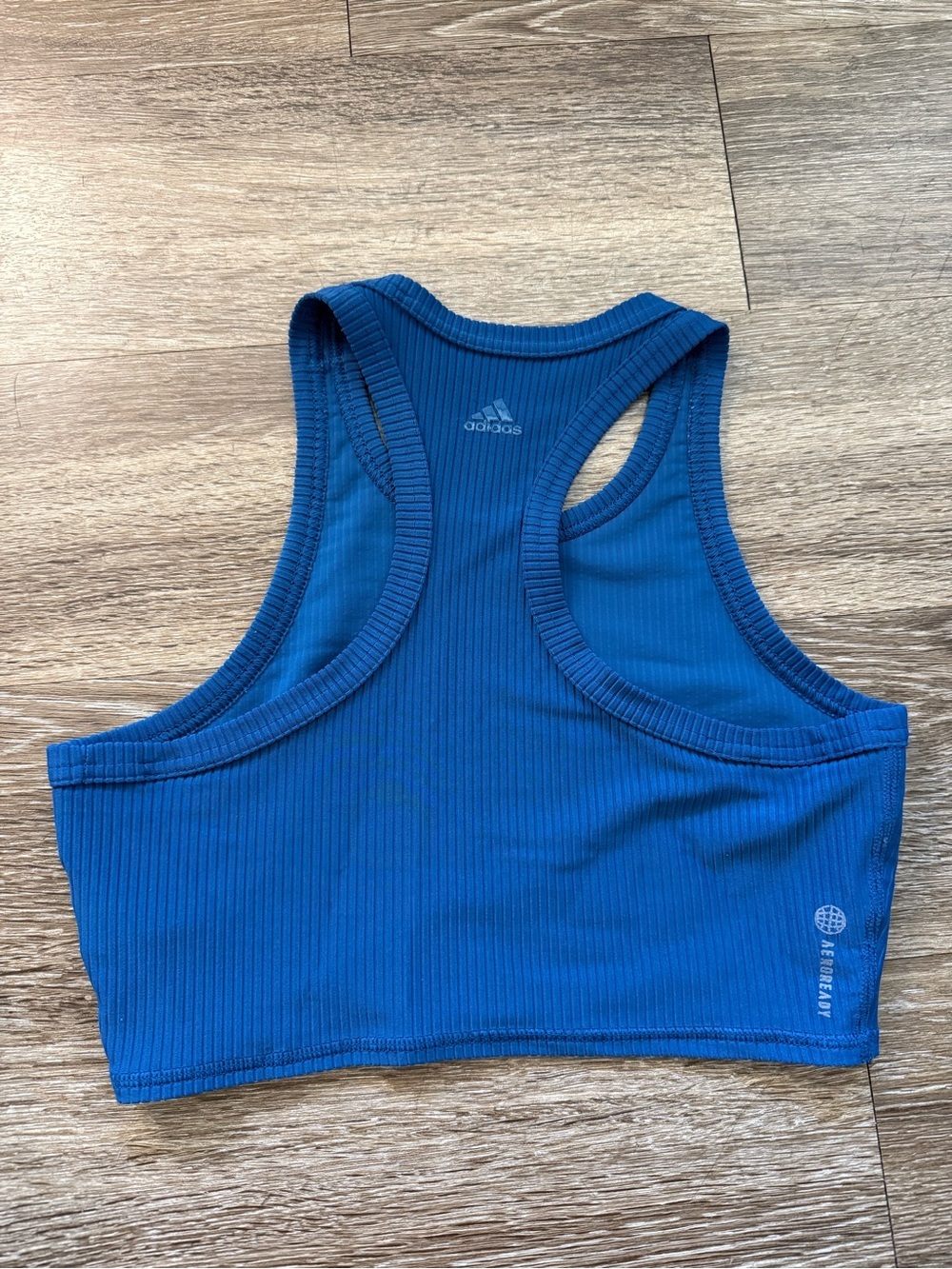 Adidas Ribbed Crop Tank Blue - Picture 6 of 7